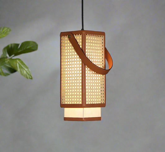 Rattan Hanging lamp for Living Room | Cane Pendant light | Wicker ceiling light - Aayu