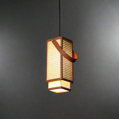 Rattan Hanging lamp for Living Room | Cane Pendant light | Wicker ceiling light - Aayu