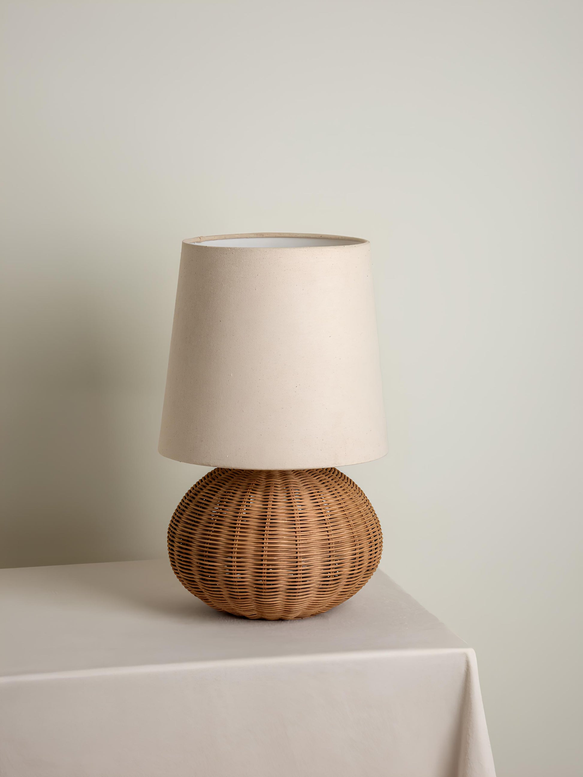 Rattan Table lamp for Living room | Bamboo Bedside table lamp | Cane Table lamp -Shanaya - Akway