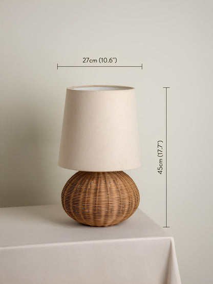 Rattan Table lamp for Living room | Bamboo Bedside table lamp | Cane Table lamp -Shanaya - Akway