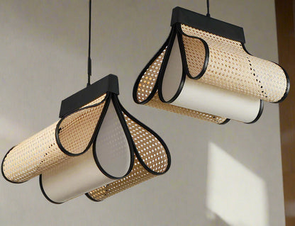 Rattan Hanging lamp for Living Room | Cane Pendant light | Wicker ceiling light - pixie