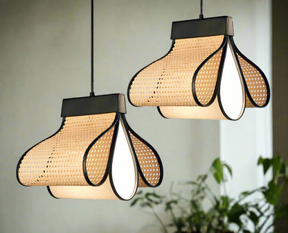 Rattan Hanging lamp for Living Room | Cane Pendant light | Wicker ceiling light - pixie