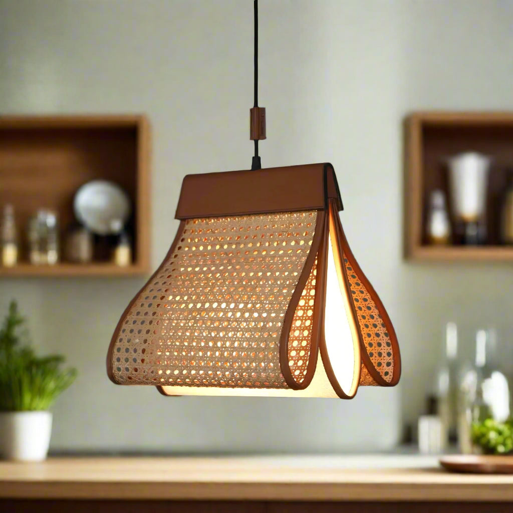 Rattan Hanging lamp for Living Room | Cane Pendant light | Wicker ceiling light - pixie