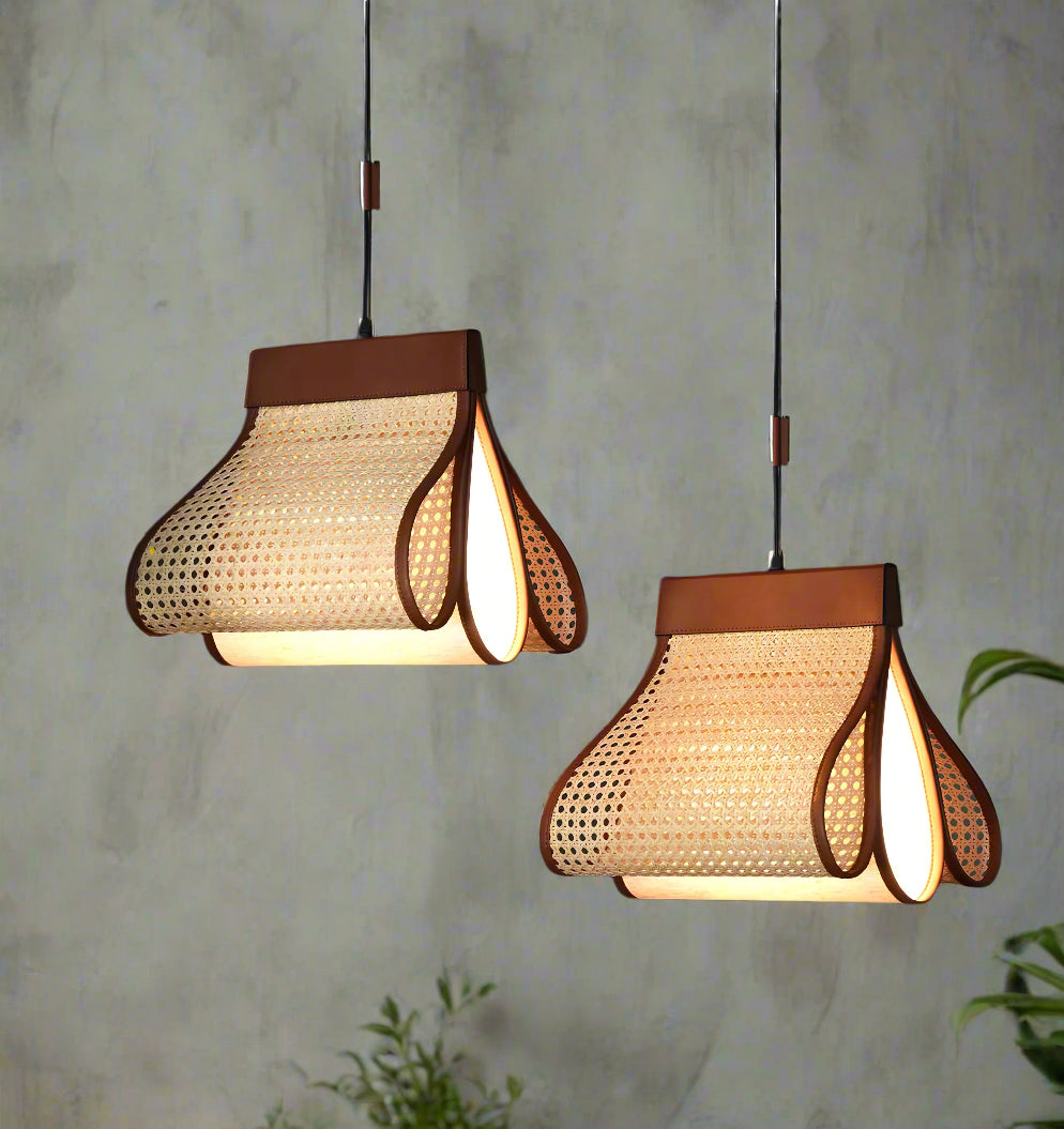 Rattan Hanging lamp for Living Room | Cane Pendant light | Wicker ceiling light - pixie