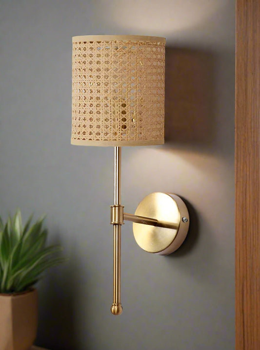 Rattan Wall Lamp For Living Room | Cane Wall Light - Avni