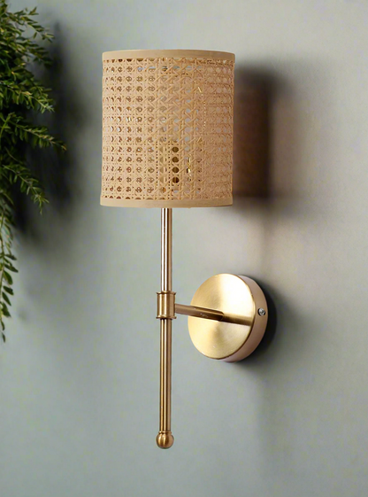 Rattan Wall Lamp For Living Room | Cane Wall Light - Avni