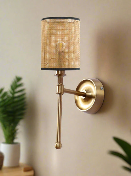 Bamboo Wall Lamp For Living Room | Rattan Wall Scone - Adya