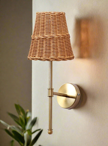 Bamboo Wall Lamp For Living Room | Rattan Wall Light - Krisha