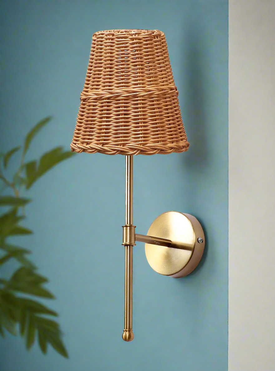 Bamboo Wall Lamp For Living Room | Rattan Wall Light - Krisha