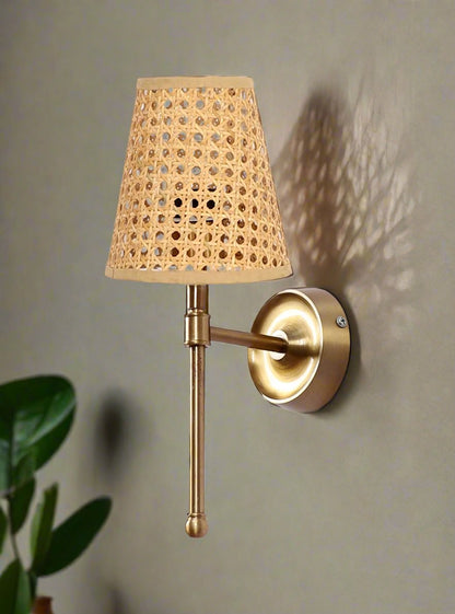 Bamboo Wall Lamp For Living Room | Cane Wall Light - Jagvi