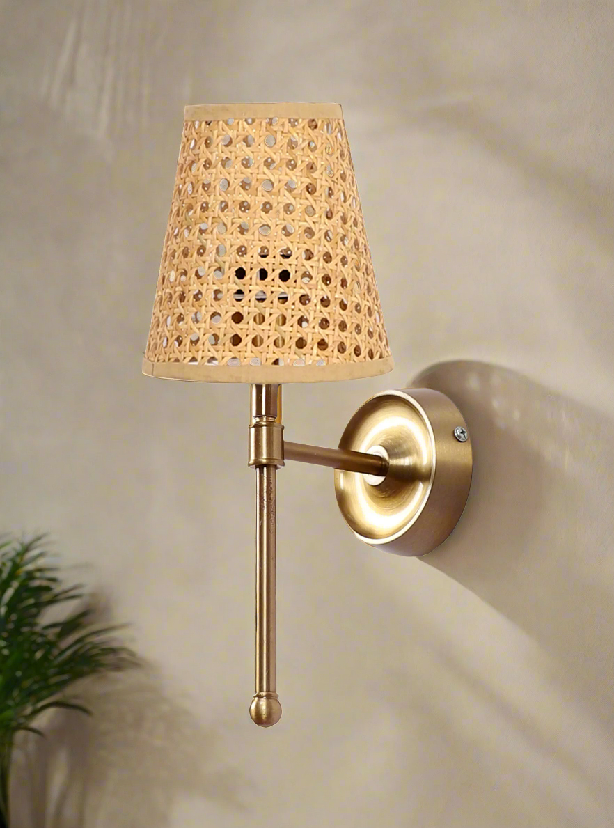 Bamboo Wall Lamp For Living Room | Cane Wall Light - Jagvi