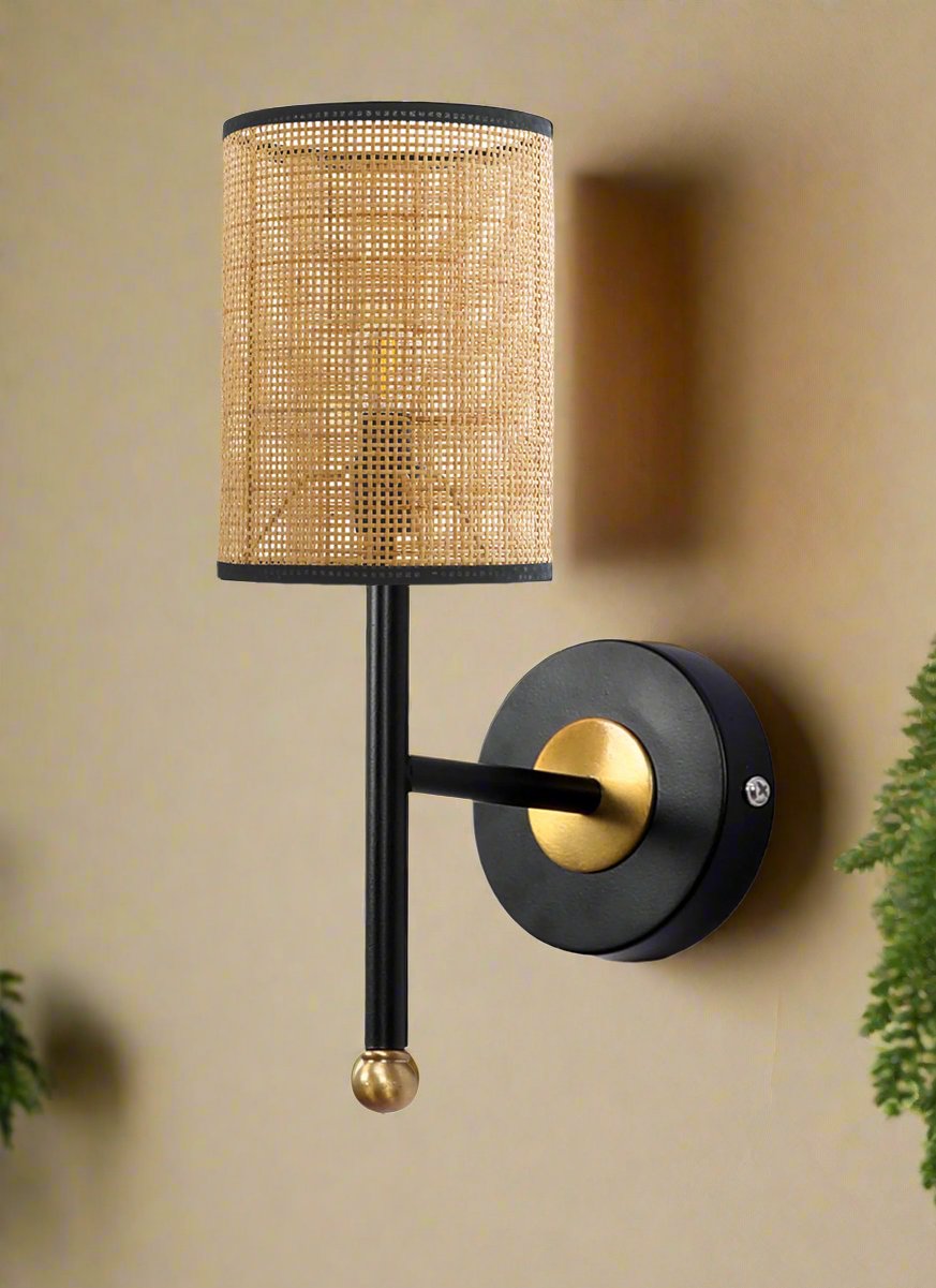 Rattan Wall Light For Living Room | Bamboo Wall Lamp - Aarna