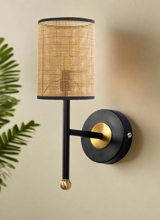 Rattan Wall Light For Living Room | Bamboo Wall Lamp - Aarna