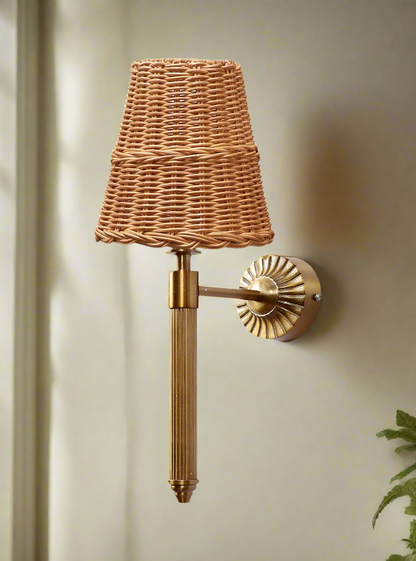 Rattan Wall Light For Living Room | Cane Wall Lamp- Hiral