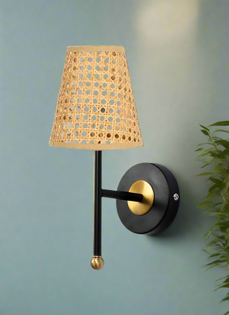 Rattan Wall Lamp For Living Room | Bamboo Wall Light - Ishani