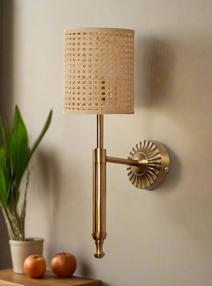 Cane Wall Lamp For Living Room | Bamboo Wall Light - Daksha