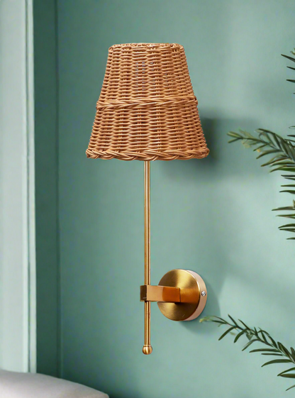 Cane Wall Light For Living Room | Bamboo Wall Lamp - Isha