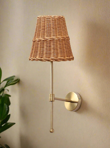 Bamboo Wall Light For Living Room | Rattan Wall Lamp - Inaya