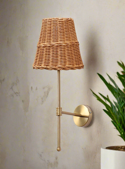 Bamboo Wall Light For Living Room | Rattan Wall Lamp - Inaya