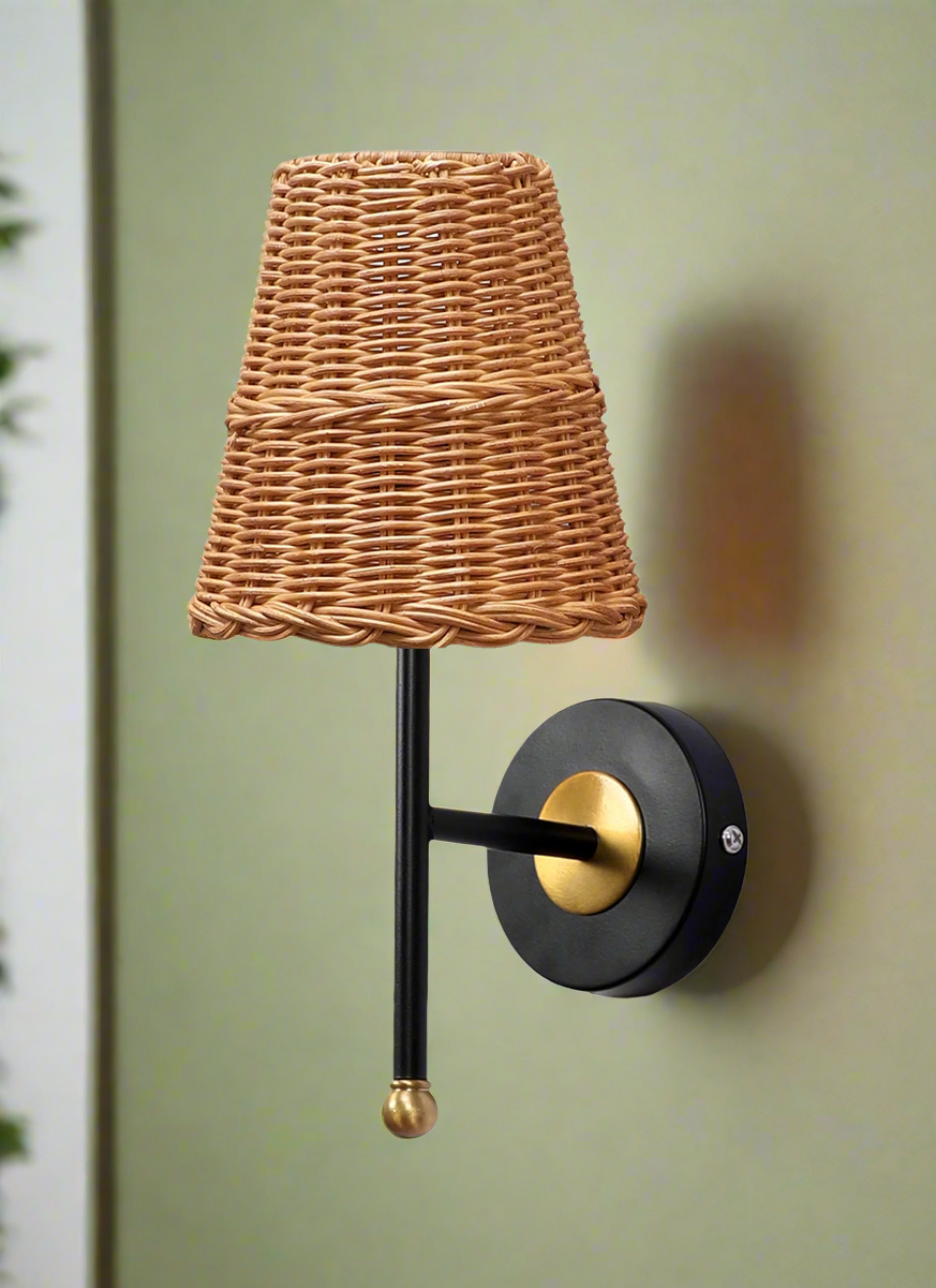 Bamboo Wall Lamp For Living Room | Rattan Wall Light - Geetika