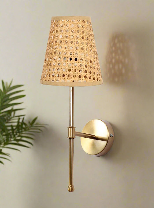 Bamboo Wall Lamp For Living Room | Cane Wall Light - Janaki