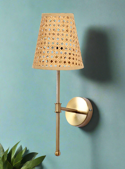 Bamboo Wall Lamp For Living Room | Cane Wall Light - Janaki