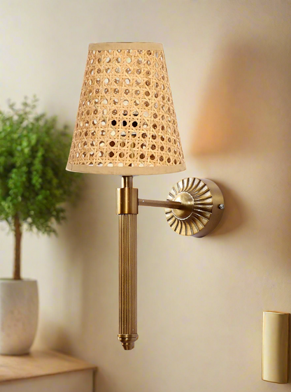 Rattan Wall Lamp For Living Room | Bamboo Wall Light - Jasmit