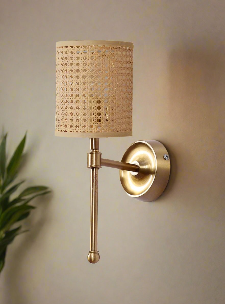 Bamboo Wall Lamp For Living Room | Rattan Wall Scone - Aradhana