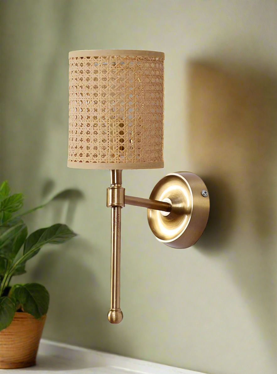 Bamboo Wall Lamp For Living Room | Rattan Wall Scone - Aradhana