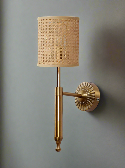 Cane Wall Lamp For Living Room | Bamboo Wall Light - Daksha