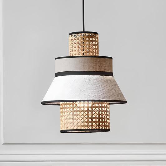 Rattan Hanging lamp for Living Room | Cane Pendant light | Wicker ceiling light - Adley