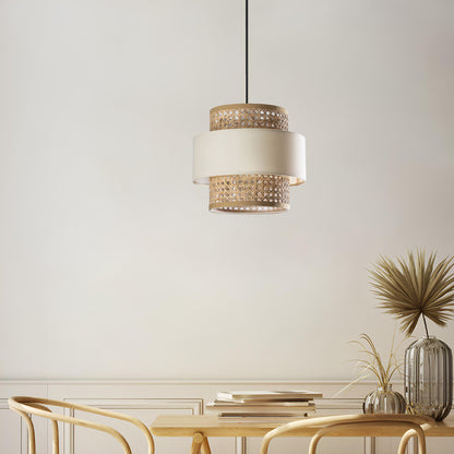 Rattan Hanging lamp for Living Room | Cane Pendant light | Wicker ceiling light - Dia