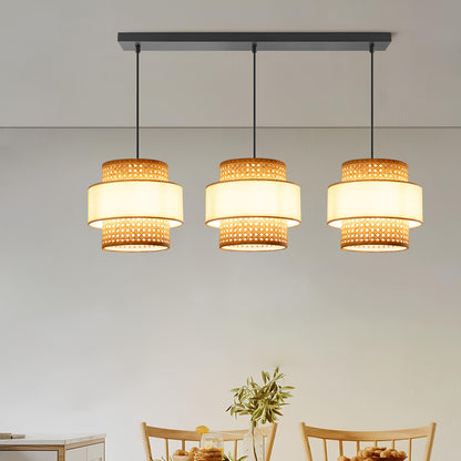 Rattan Hanging lamp for Living Room | Cane Pendant light | Wicker ceiling light - Dia