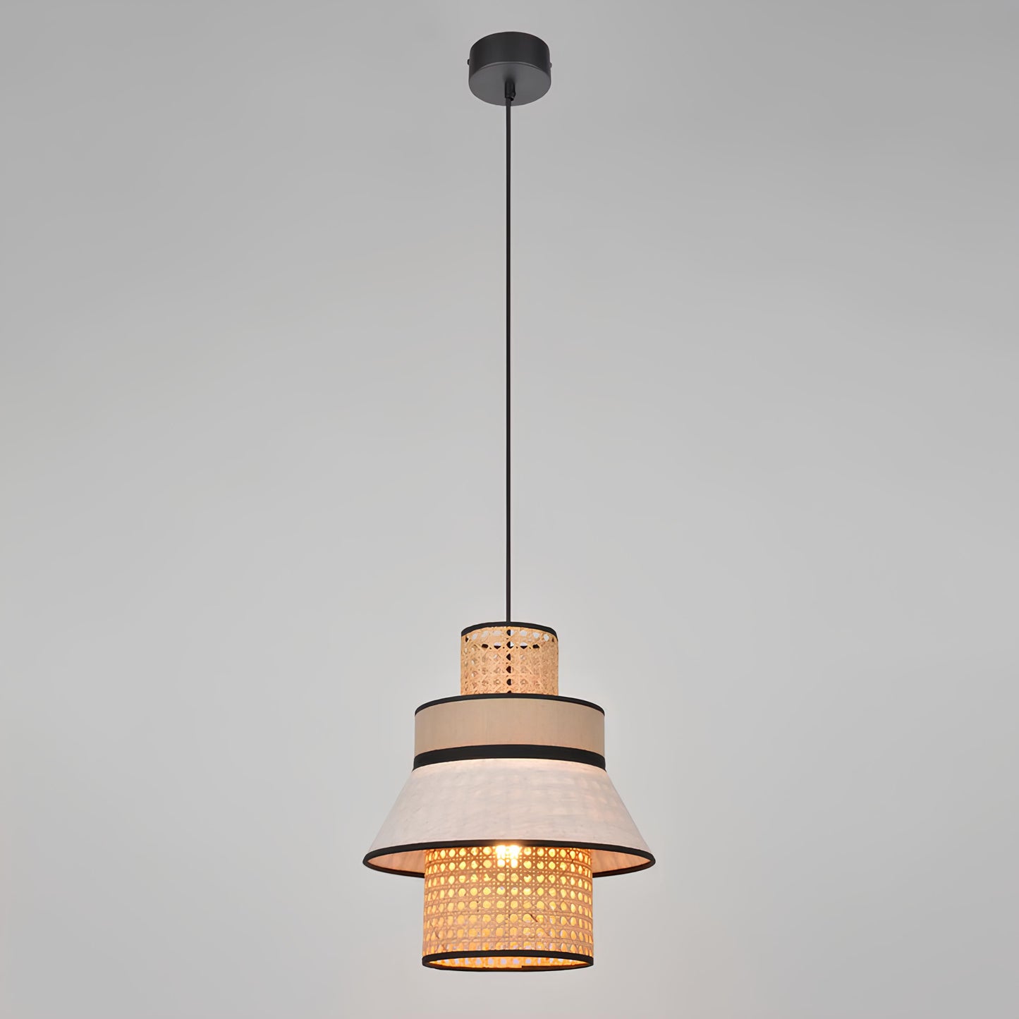 Rattan Hanging lamp for Living Room | Cane Pendant light | Wicker ceiling light - Adley