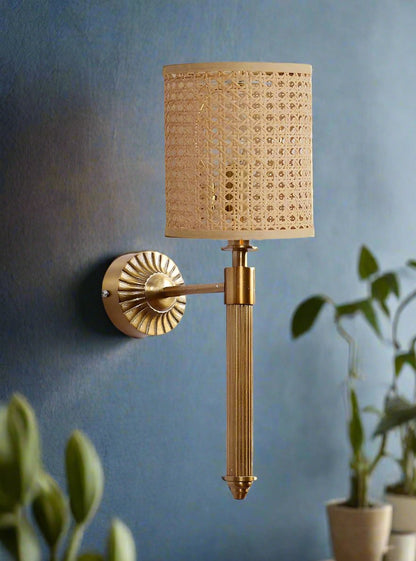 Bamboo Wall Lamp For Living Room | Rattan Wall Scone - Eshana