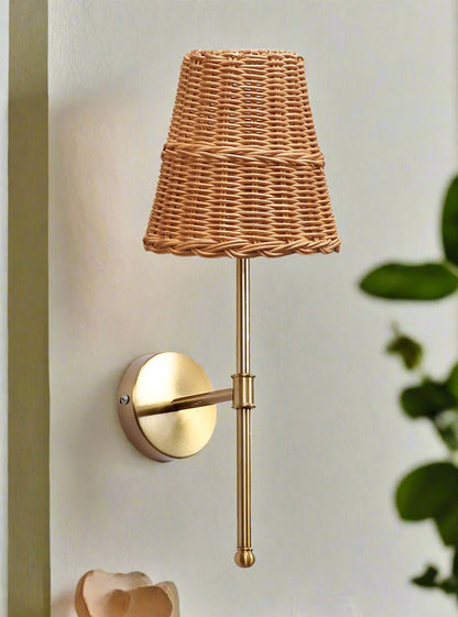 Bamboo Wall Lamp For Living Room | Rattan Wall Light - Krisha