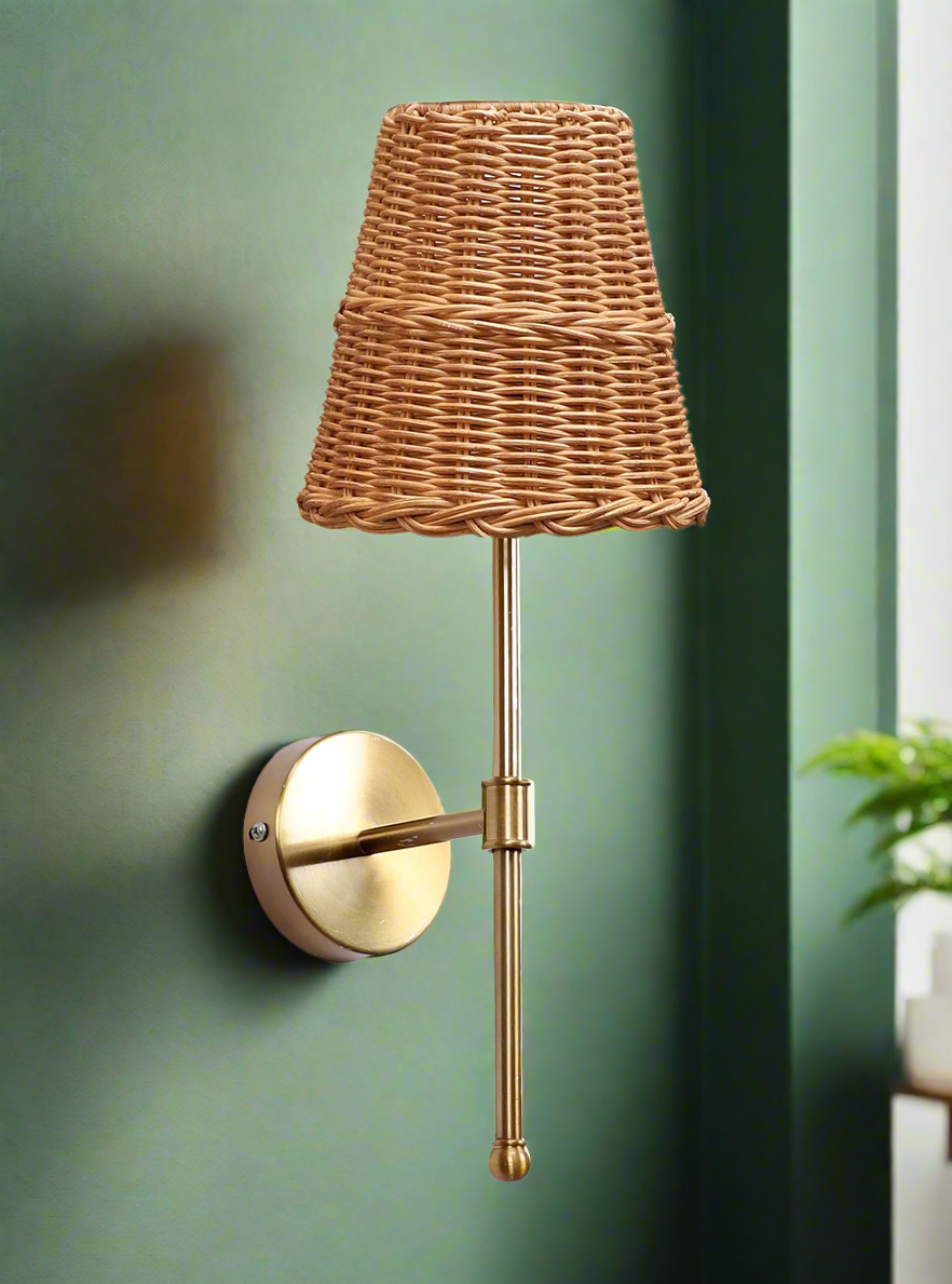 Bamboo Wall Lamp For Living Room | Rattan Wall Light - Krisha