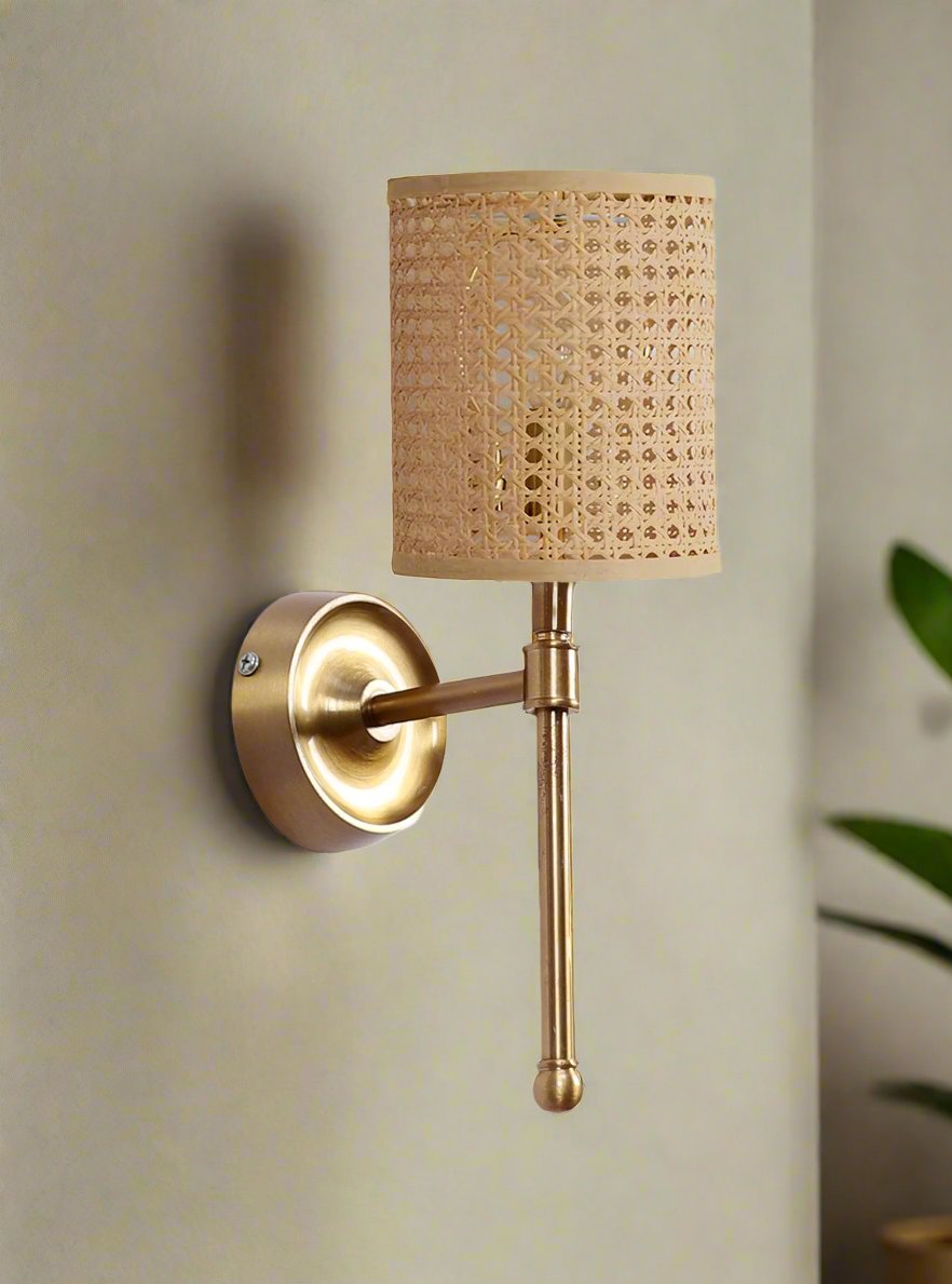 Bamboo Wall Lamp For Living Room | Rattan Wall Scone - Aradhana