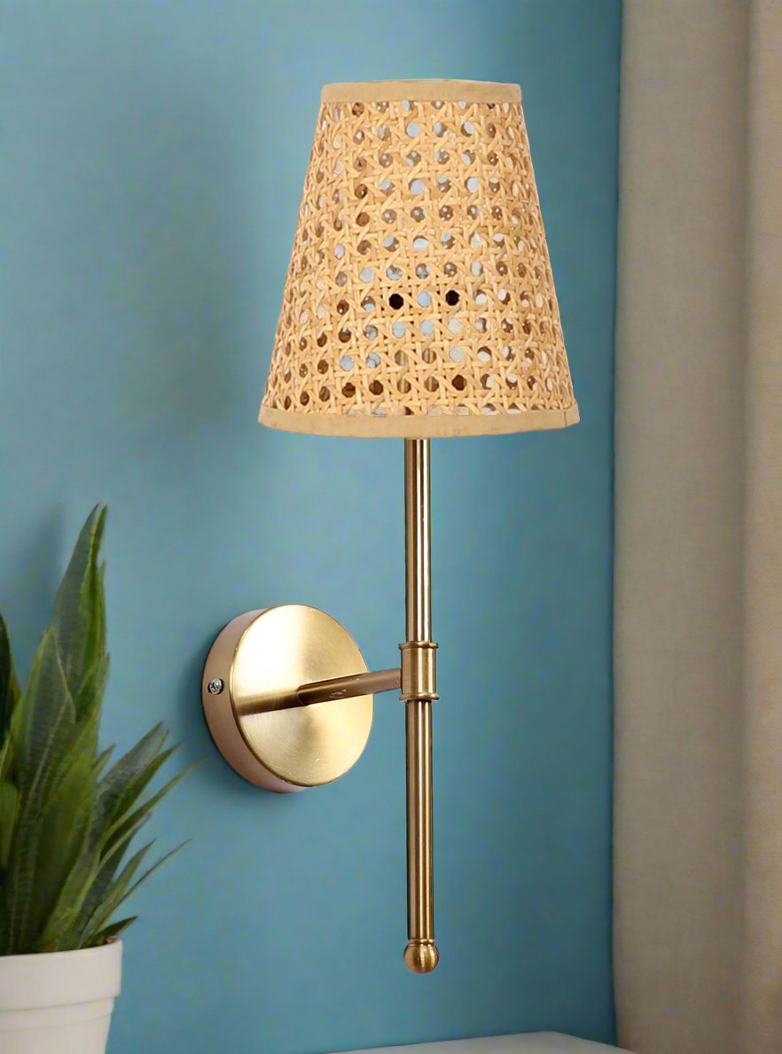 Bamboo Wall Lamp For Living Room | Cane Wall Light - Janaki