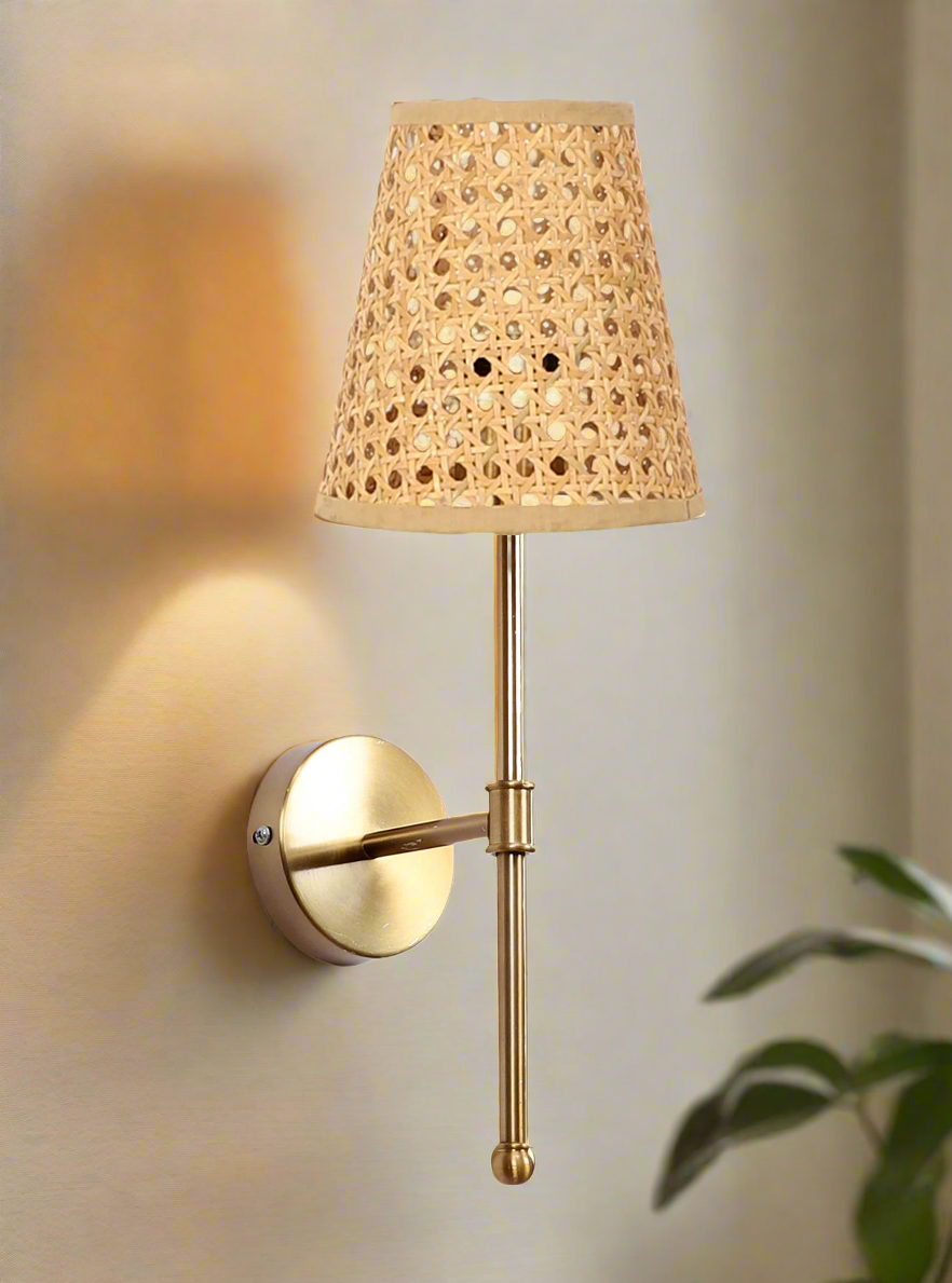 Bamboo Wall Lamp For Living Room | Cane Wall Light - Janaki