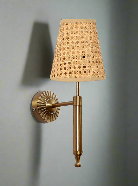 Cane Wall Lamp For Living Room | Bamboo Wall Scone - Jalsa