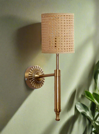 Cane Wall Lamp For Living Room | Bamboo Wall Light - Daksha