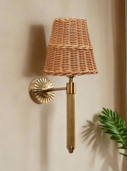 Rattan Wall Light For Living Room | Cane Wall Lamp- Hiral