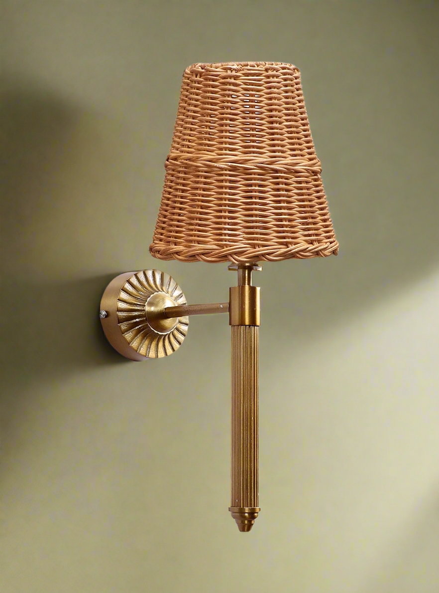 Rattan Wall Light For Living Room | Cane Wall Lamp- Hiral