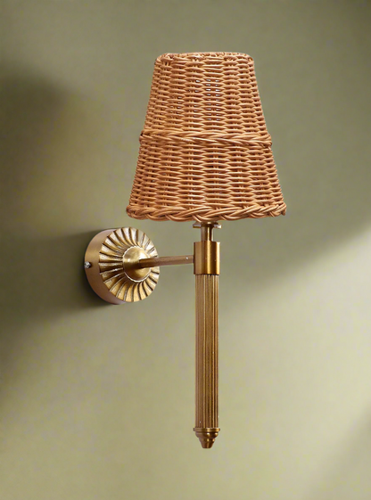 Rattan Wall Light For Living Room | Cane Wall Lamp- Hiral