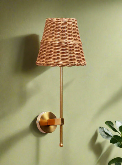 Cane Wall Light For Living Room | Bamboo Wall Lamp - Isha