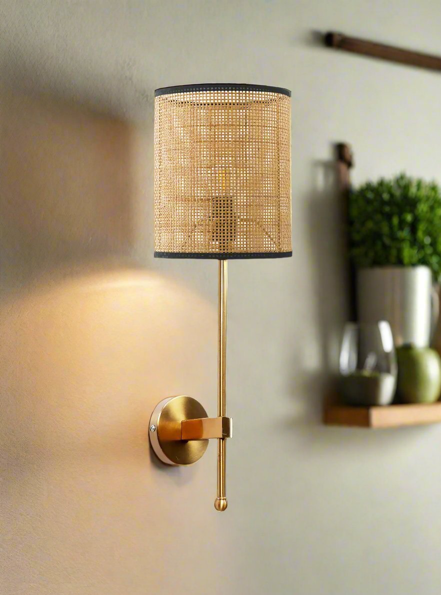 Bamboo Wall Light For Living Room | Cane Wall Lamp - Chaaya