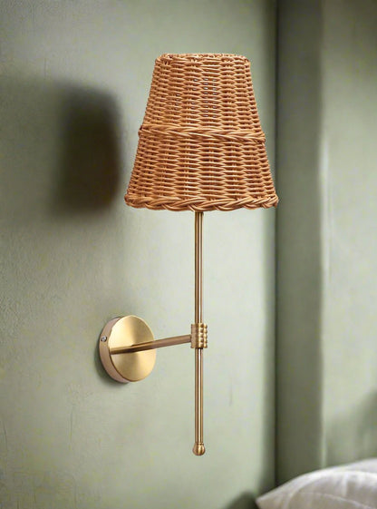 Bamboo Wall Light For Living Room | Rattan Wall Lamp - Inaya