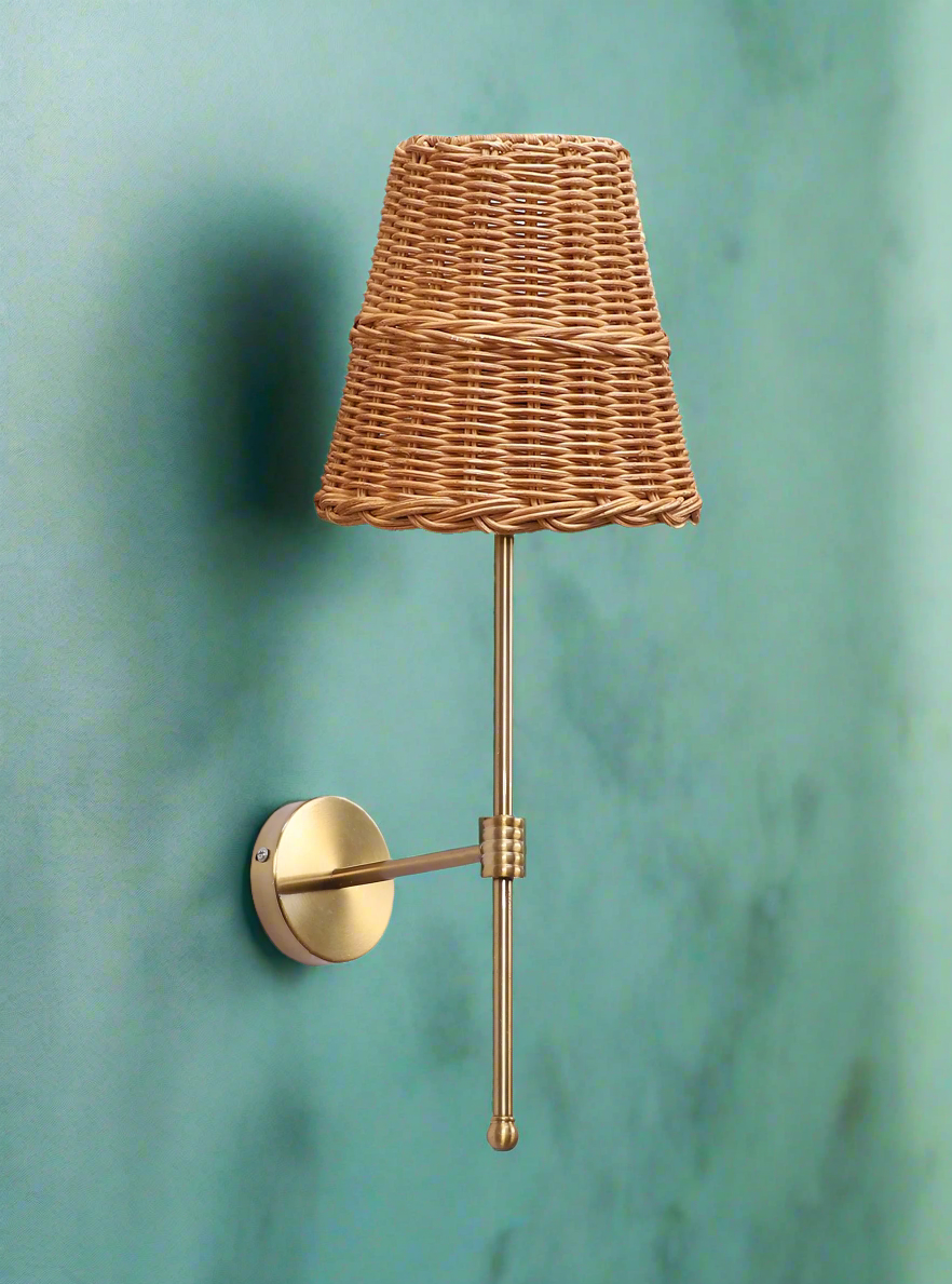 Bamboo Wall Light For Living Room | Rattan Wall Lamp - Inaya