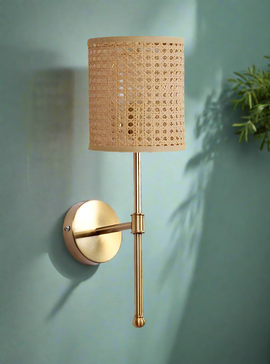 Rattan Wall Lamp For Living Room | Cane Wall Light - Avni